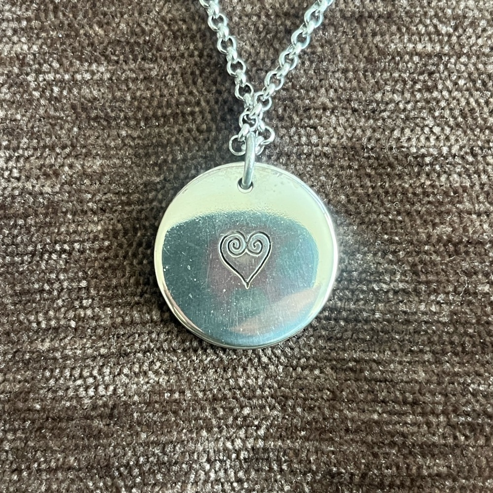 Brighton Silver Tone HEART Pendant Chain Necklace LIVE LOVE LAUGH - Picture 4 of 8